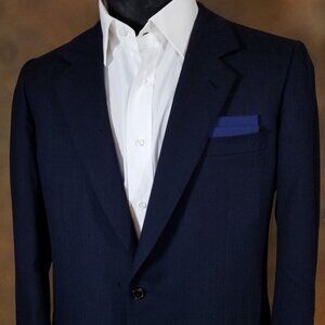 NEW Dark Blue 100% Cotton Pre-Folded Pocket Square Handkerchief Insert